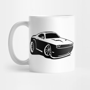 Modern American Muscle Car Cartoon Illustration Mug